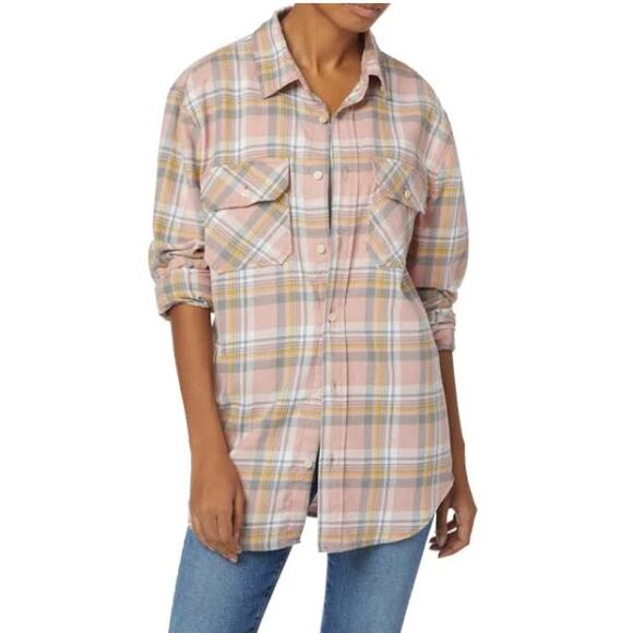 NWT Joe's Jeans The Shirt Plaid Brushed Flannel Unisex Shirt Large - Picture 1 of 10